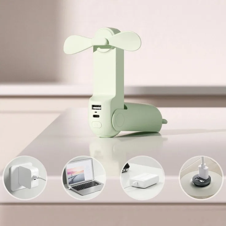 Jisulife Handventilator Life8 Plus, 3in1 mit 4500 mAh Powerbank und LED Licht, bis zu 46 Stunden Laufzeit