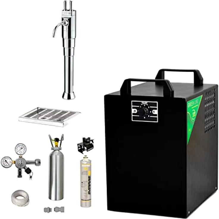 Wassersprudler mit Kühlung 25 L/h Zapfstelle Classic Hebel MIT Filter Set