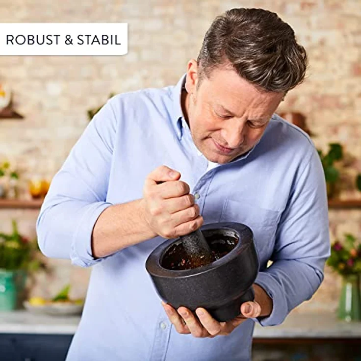 Tefal Mörser Jamie Oliver by Tefal, 2-tlg, Granit, einfache Reinigung, robust, für nasse und trockene Zutaten – Bild 5
