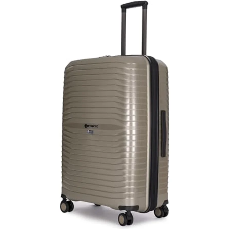 Stratic Bright+ Hartschalen-Koffer Trolley Koffer groß Reisekoffer, 4 Rollen, erweiterbar, TSA-Schloss (Größe L, Champagne) – Bild 2