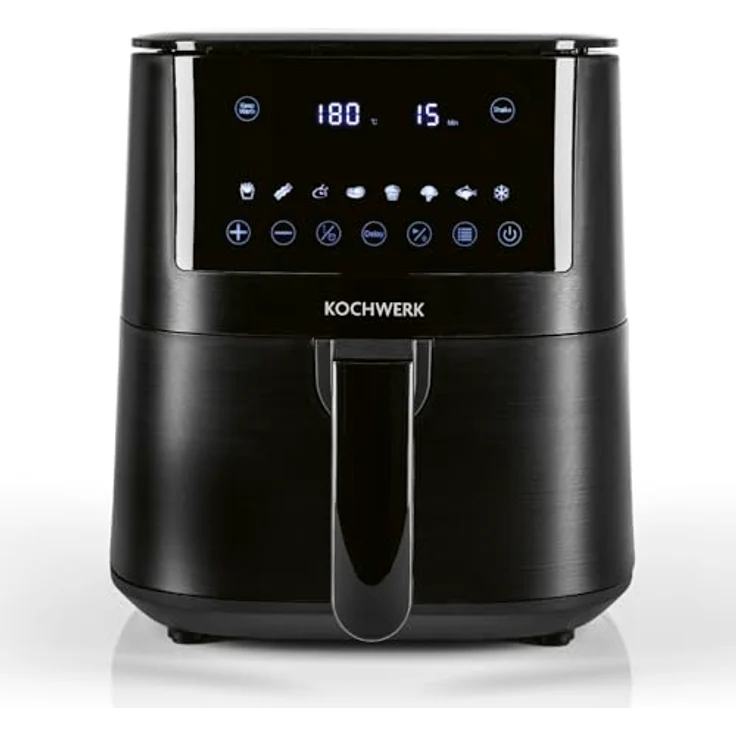 Rachs KOCHWERK Digitale Heißluftfritteuse 4,2L | Airfryer mit Touchscreen für fettarmes Garen, Grillen oder Backen ohne Öl | Erinnerungsfunktion zum Wenden | Leichte Reinigung | 1400W – Bild 1
