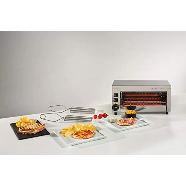 MILANTOAST Infrarotgrill/Salamander Toaster mit 3 Zangen, Edelstahl, Temperaturregelung, Zeitschaltuhr – Bild 6