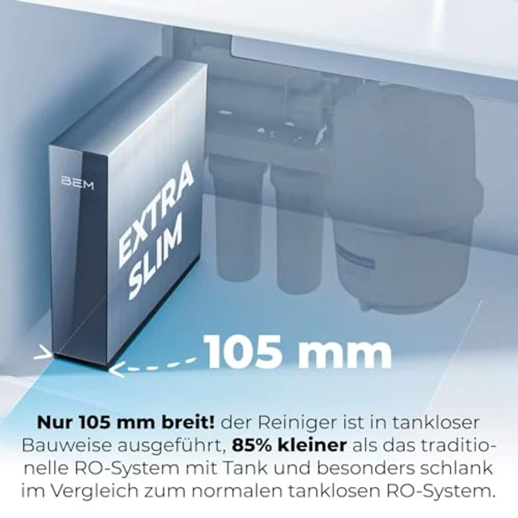 BEM Orion Ultra Slim Tankloser Wasserfilter mit Intelligentem Wasserhahn und 5-Stufigem Filtersystem in Schwarz-Silber – Bild 3