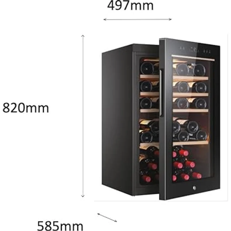 Haier HWS49GA Weinkühlschrank, freistehend, schwarz, 49 Flaschen, Energieklasse F – Bild 5