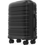 GENTOR Koffer Reisekoffer mit Rollen Carbonoptik Hartschalenkoffer Trolley Handgepäck mit TSA-Schloss Rollkoffer Leicht Travel Klein Handgepäck (Schwarz, M)