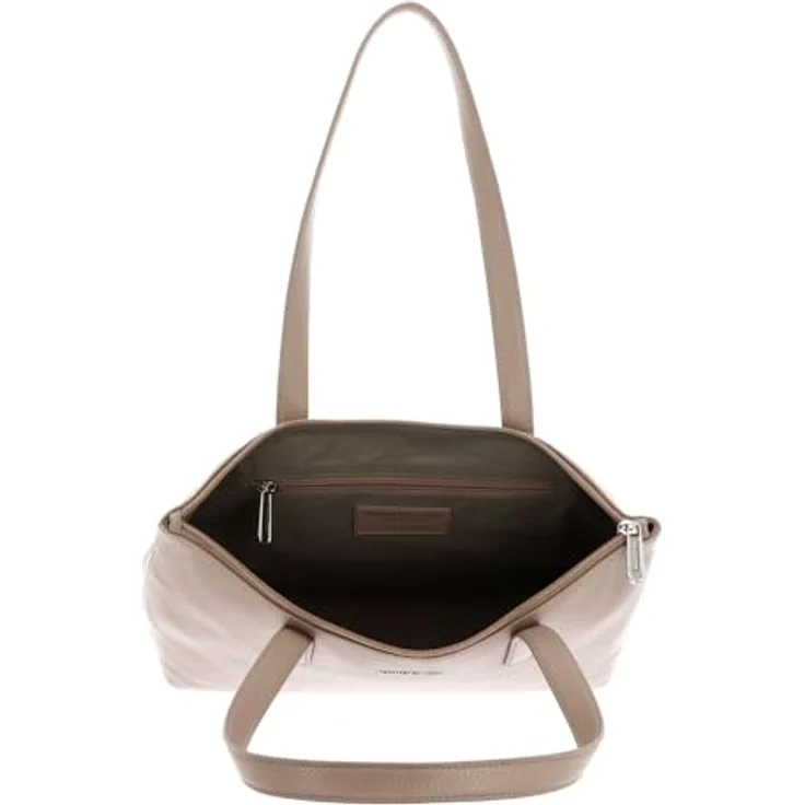Mandarina Duck Mellow Leather Shopper FZT53, eleganter Damen Shopper aus weichem Kalbsleder, Nude, 36 x 9.5 x 26 cm – Bild 5