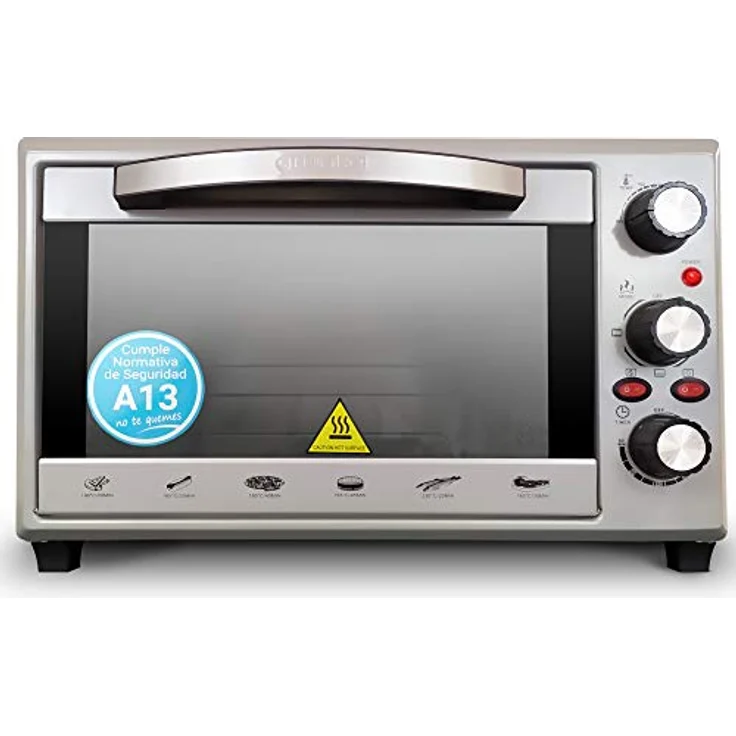 Grunkel Electric Table Oven with 28 Litre Capacity M Resistance, Perfect for Baking Bread and Pizza (Silver) – Bild 4