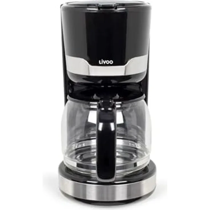Livoo Elektrische Kaffeemaschine DOD201 – 14 Tassen, 1000 W, wiederverwendbarer Filter, Warmhaltefunktion, Anti-Tropf-System, Schwarz