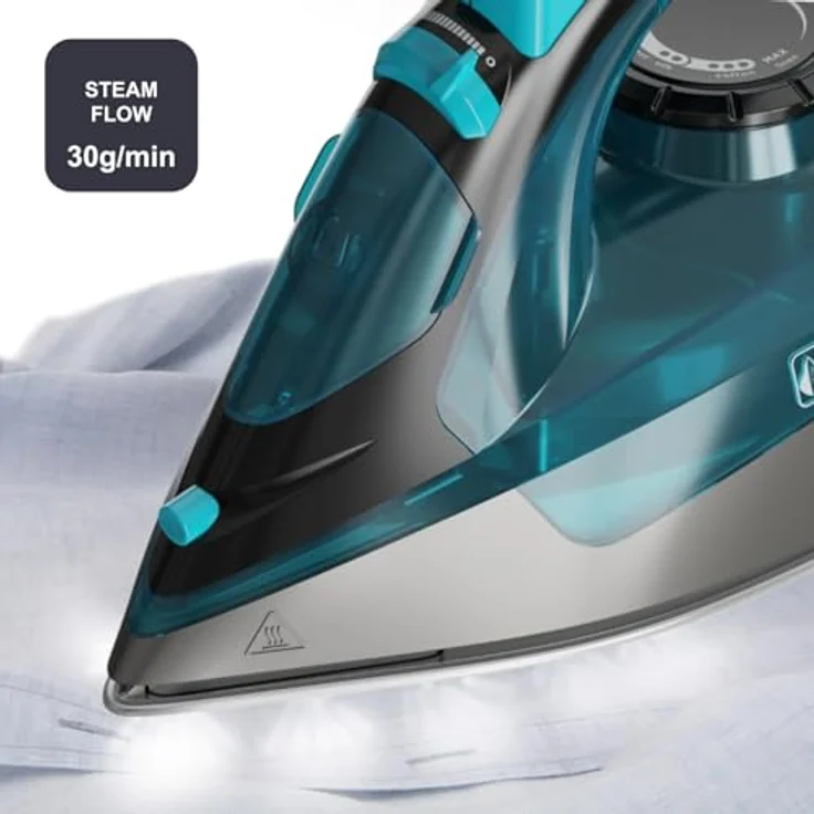 Black+Decker Dampfbügeleisen 2200W, Edelstahlsohle, Dauerdampf 30g/min, Dampfstoß 120g/min, Antikalk- und Antitropfsystem, Vertikalbügeln, Wasserspray, Präzisionsspitze – Bild 5