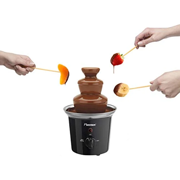 Bestron Schokoladenbrunnen mit 3 Etagen, Funcooking, 60 Watt, Schwarz-Edelstahl – Bild 4
