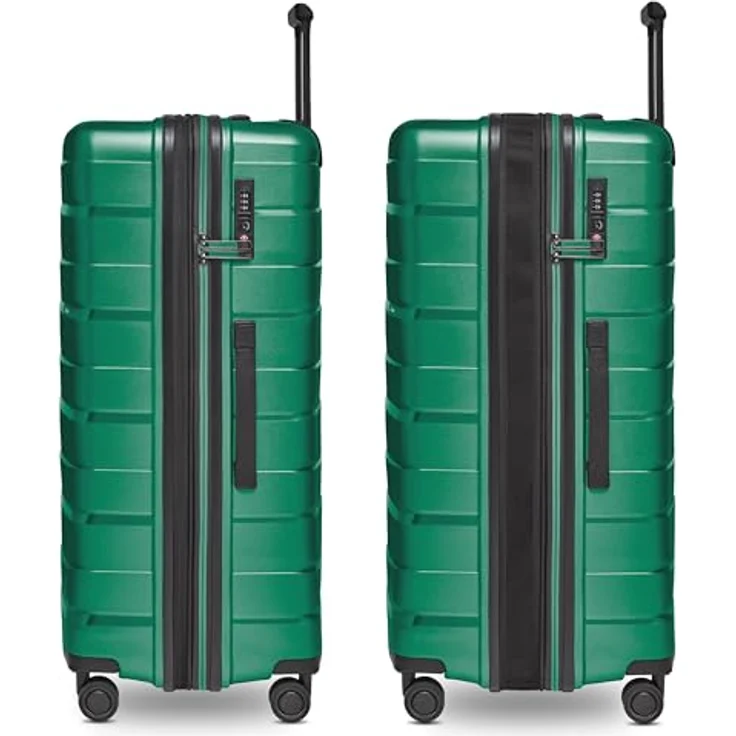 Bergpfeil Großer Hartschalen Check-in Koffer |Trolley erweiterbar 52 x 32 x 75 cm aus Polypropylen-Material | Leicht (4,3 kg) & wasserfest | Doppelrollen & TSA-Schloss (Travel) – Bild 2