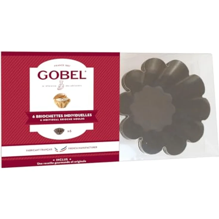 Gobel 271641 Box mit 6 Backform Mini Brioches Boden flach Antihaftbeschichtung Ø 8 cm – Bild 2