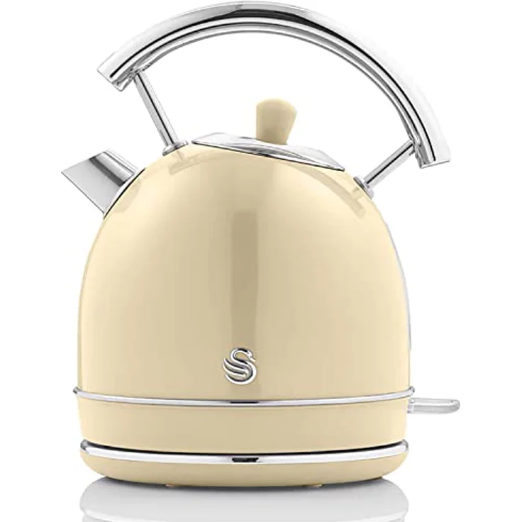 SWAN STP7050CNEU Retro Frühstücksset, Wasserkocher 1,8L kabellos mit Überhitzungsschutz und 2 Breitschlitz-Toaster in Vintage Creme – Bild 5