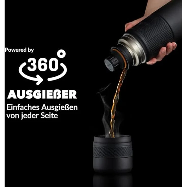 Contigo Thermoflasche Thermalock, Edelstahl Isolierbecher, Kaffebecher to go, auslaufsicher, spülmaschinenfester Deckel BPA-frei, mit Griff, 1200 ml – Bild 4