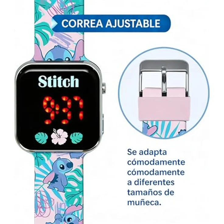 Kids Licensing LED-Digitaluhr für Kinder mit Stitch-Design, Zeit- und Datumsanzeige, langlebige Batterie, bescherte Wasserbeständigkeit – Bild 3