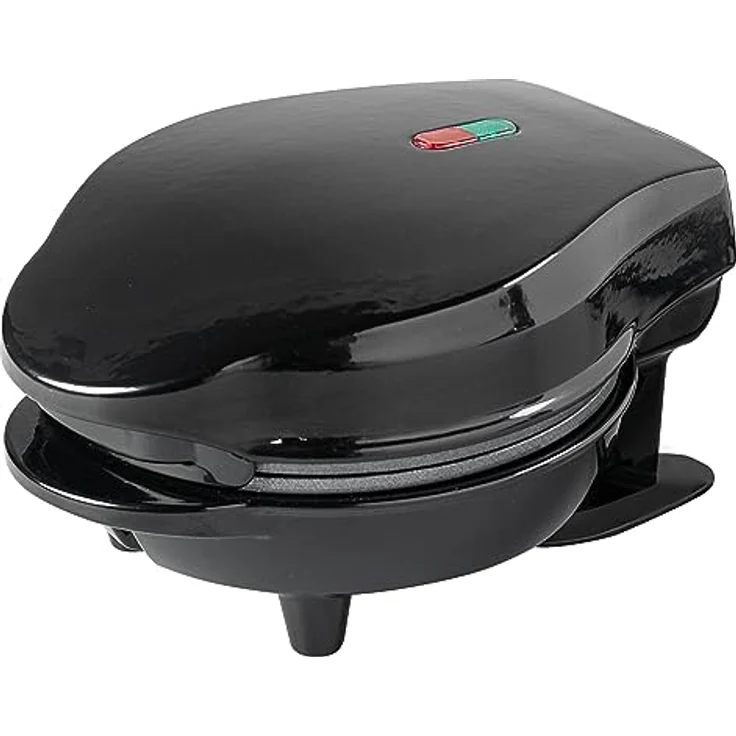 Bestron Mini-Waffeleisen für klassische Waffeln, kleiner Waffelmaker mit Antihaftbeschichtung, für Kindergeburtstage, Familienfeiern, Ostern oder Weihnachten, 550 Watt, Farbe: Schwarz – Bild 2