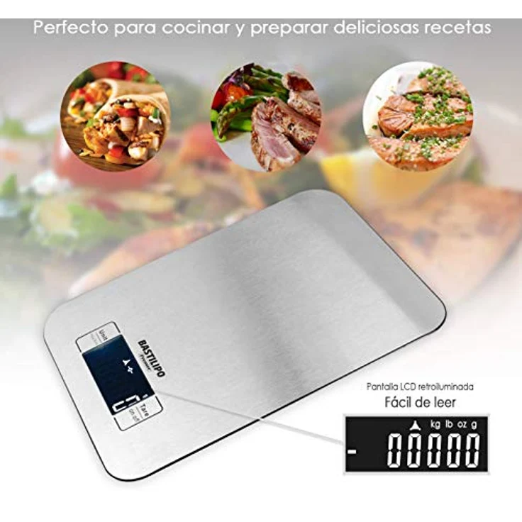 Bastilipo SCA5K-INOX Digitale Küchenwaage CA5K-INOX Edelstahl – Bild 3