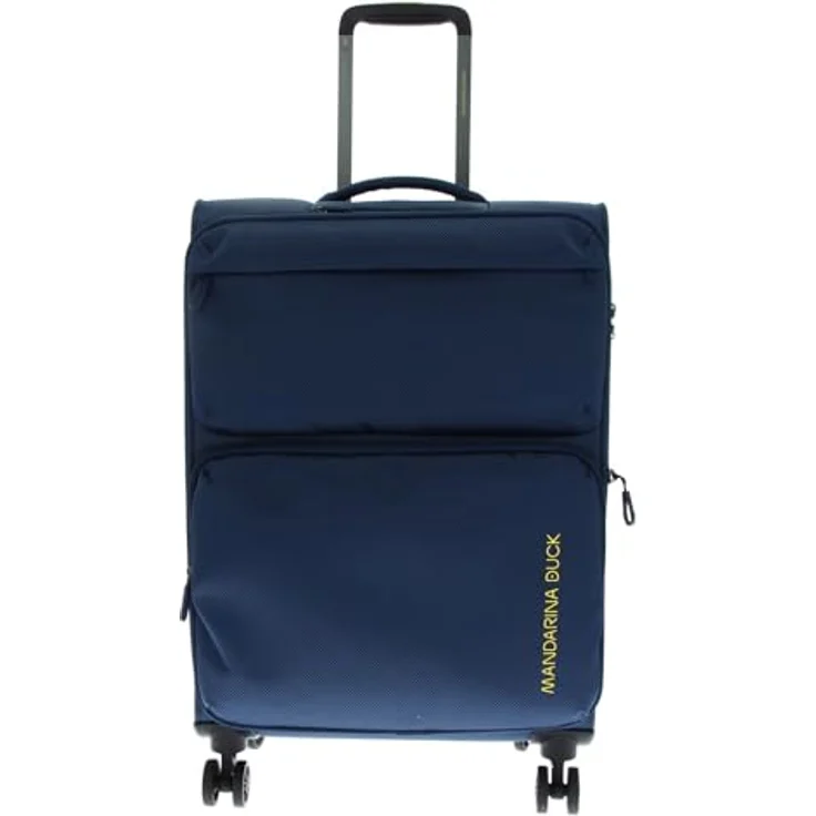 Mandarina Duck Zephyr Trolley MEDIUM EXP, leichter und praktischer Koffer aus 3D-Effekt Gewebe, blau – Bild 3