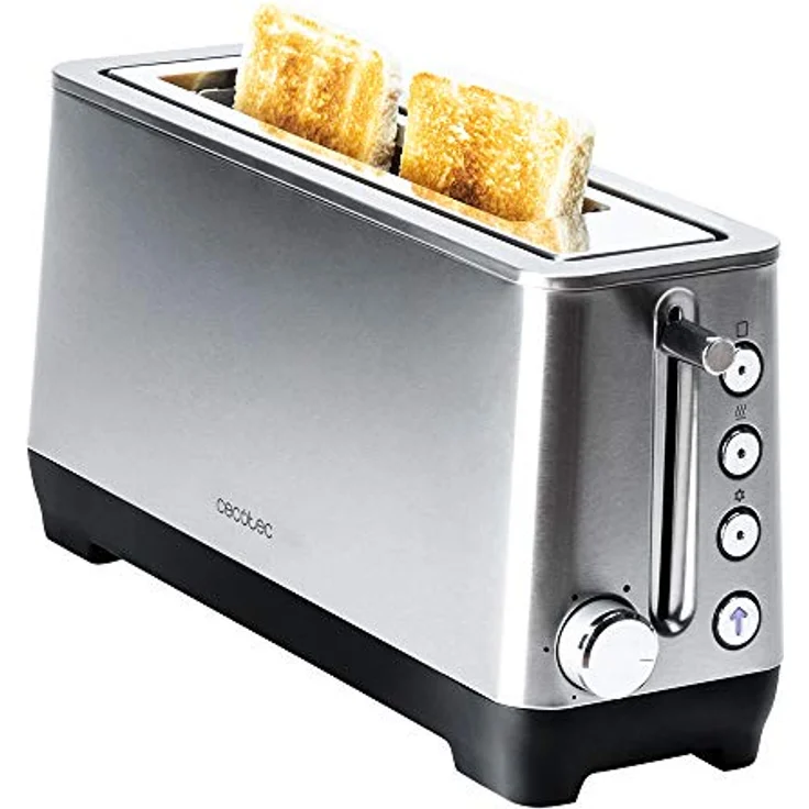 Toaster Cecotec BigToast Extra 1-Schlitz-Toaster, 1100 W, Brötchenaufsatz, 6 Bräunungsstufen, Edelstahl – Bild 2