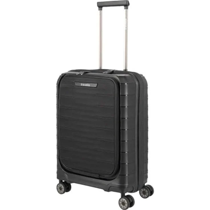 Travelite MOOBY 4-Rad Hartschalen Handgepäck Koffer schwarz, 44 Liter, recyceltes Material, TSA Schloss, 55 x 40 x 23 cm, 2,9 kg – Bild 3