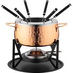 MÄSER 931931 Fondue Set für 6 Personen, ideal für Fleischfondue, 11-teiliges Fondueset in Farbe Kupfer inklusive Fonduegabeln und Fonduebrenner, im hübschen Geschenkkarton, Edelstahl, 2 liters