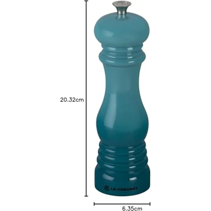 Le Creuset Pfeffermühle, ABS-Kunststoff, 6,2 x 6,2 x 20,8 cm, Keramik-Mahlwerk, Karibik (Türkis) – Bild 6