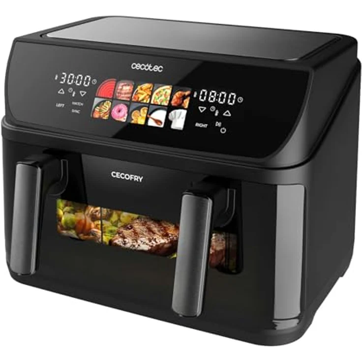 Cecotec Cecofry&Grill Duoheat 10000, Heißluftfritteuse ohne Öl mit 10L Fassungsvermögen, 2800W, Temperaturregelung 40-200°C, 10 Programme, Grillplatte und doppelte Heizelemente – Bild 1