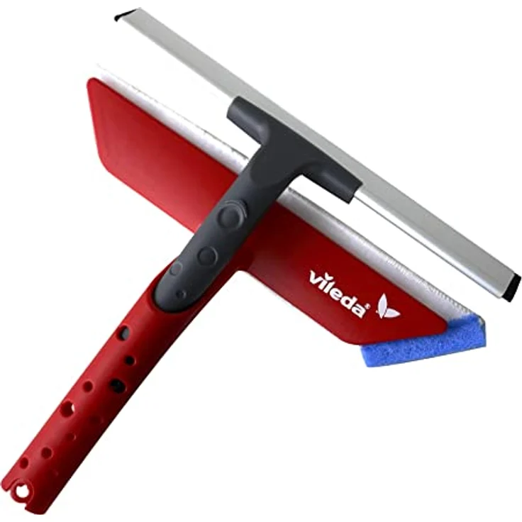 Vileda Profi Fensterwischer 2in1, Fensterabzieher und Einwascher mit Mikrofaserbezug, Fensterputzer für streifenfreie Fenster – Bild 1