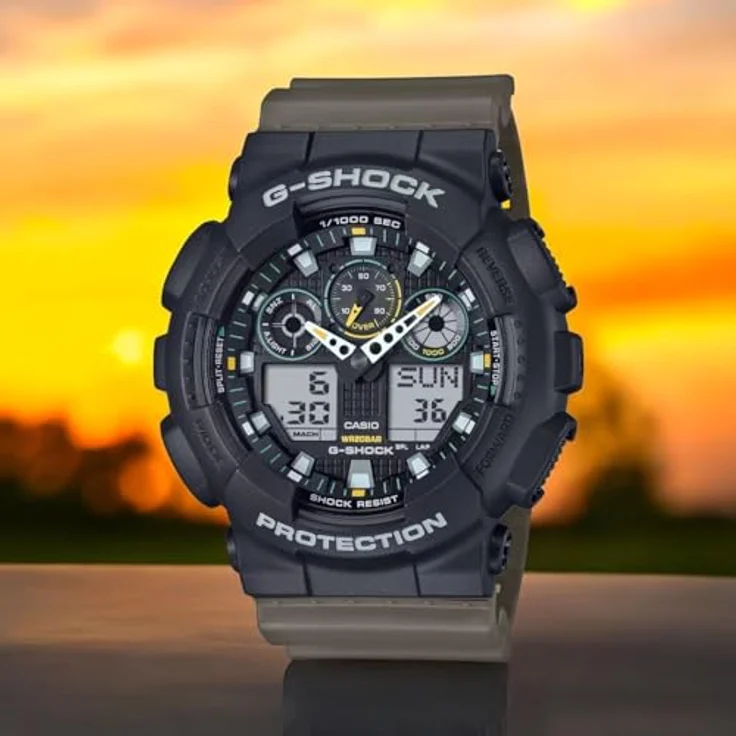 Casio G-Shock Classic Men's Watch GA-100TU-1A3ER, Black and Brown Resin Case and Strap – Bild 3