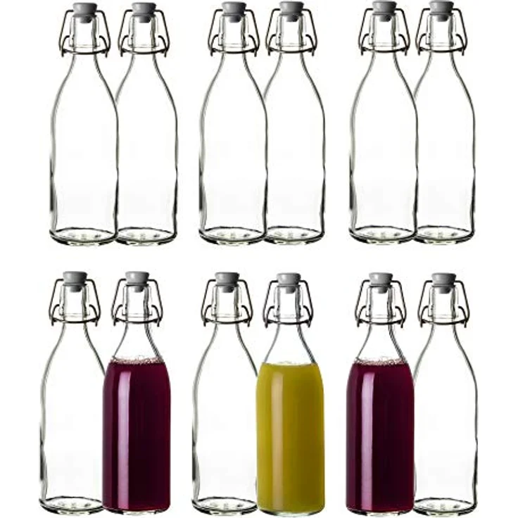 12x Glasflasche mit Bügelverschluss 500ml Draht-Bügelflasche zum Einkochen – Bild 2