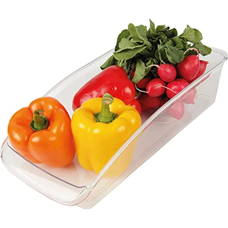 Bestlivings Kühlschrankbox, Vorratsdosen-Behälter (33 x 15 x 8 cm), spülmaschinengeeignet, lebensmittelecht mit Griff, mehrfarbig – Bild 1