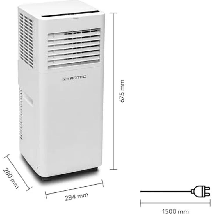 TROTEC PAC 2015 E, 3-in-1 Klimagerät mit 2,1 kW (7.200 BTU), für Räume bis 65 m³, inkl. Fernbedienung und 24-Stunden-Timer – Bild 5