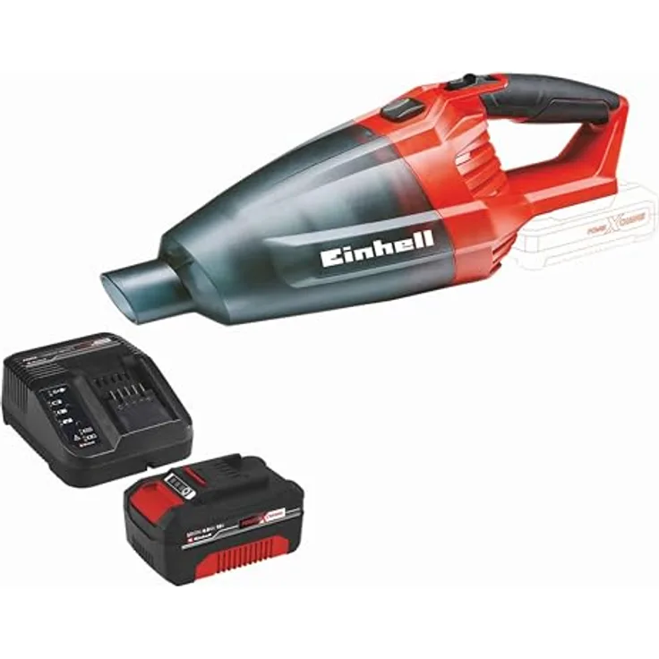 Einhell Akku-Handstaubsauger TE-VC 18 Li Kit (1x 4,0 Ah), Handstaubsauger für Oberflächen und Fugen, blau