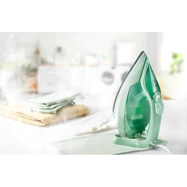 DOMO DO7059S Sensi Glide Dampfbügeleisen, automatische Temperaturregelung, doppelte Keramiksohle, 50 g/min Dauerdampf, Dampfstoßfunktion, 400 ml Wassertank, 2830 W, Blau/Grün – Bild 2