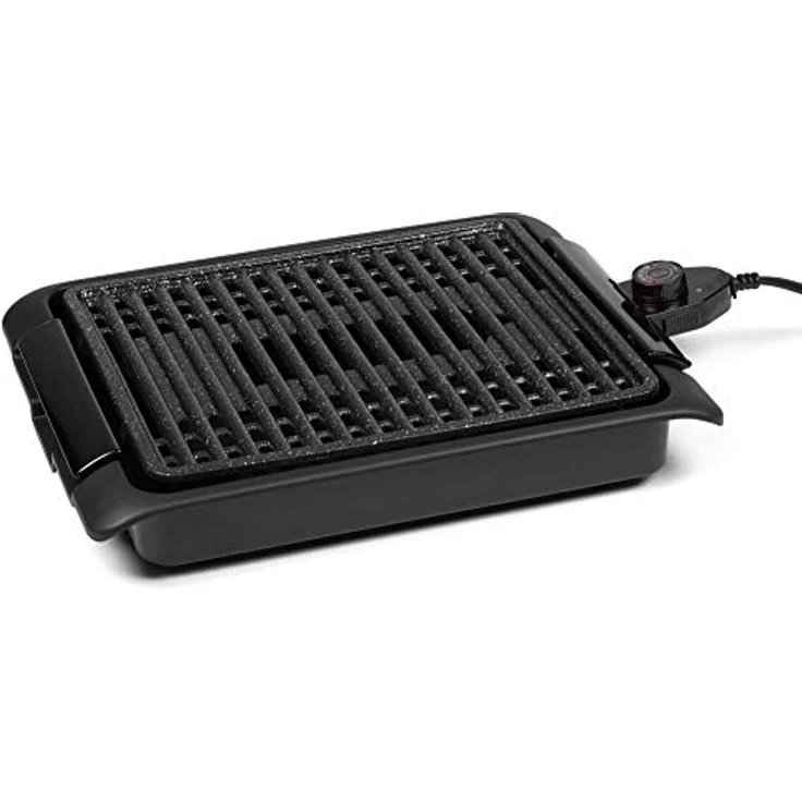 Starlyf Tischgrill Smokefree Grill, 1250,00 W, abnehmbares Thermostat, Stein - Beschichtung, spülmaschinenfest, schwarz – Bild 6