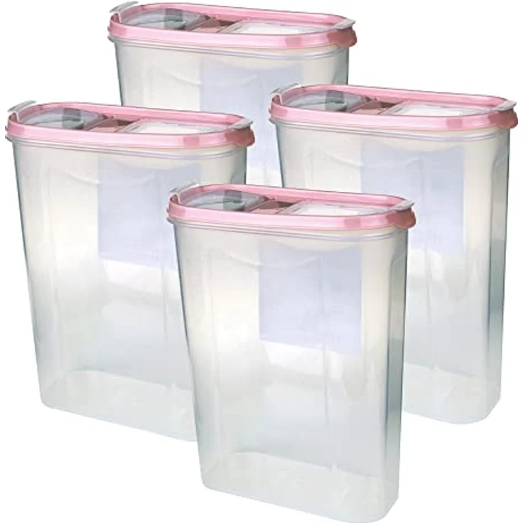 Bestlivings Vorratsdosen mit Deckel 2,8 Liter (4er Pack Altrose), Luftdicht Schüttdose BPA frei - Frischhaltedosen Klappdeckel – Bild 1