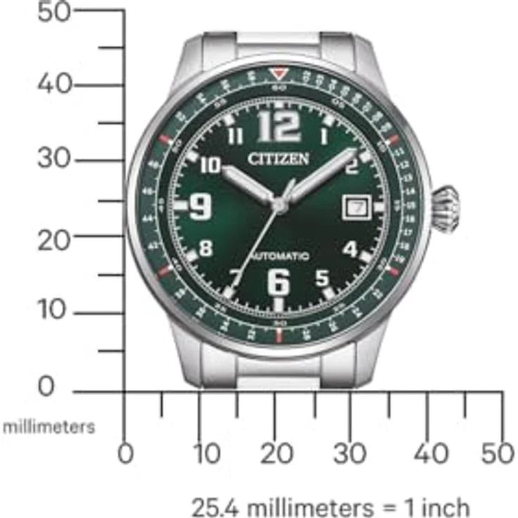 Citizen Herrenuhr Mechanisch NJ0190-51X, Edelstahlgehäuse mit schwarzem Zifferblatt und automatischem Uhrwerk – Bild 4
