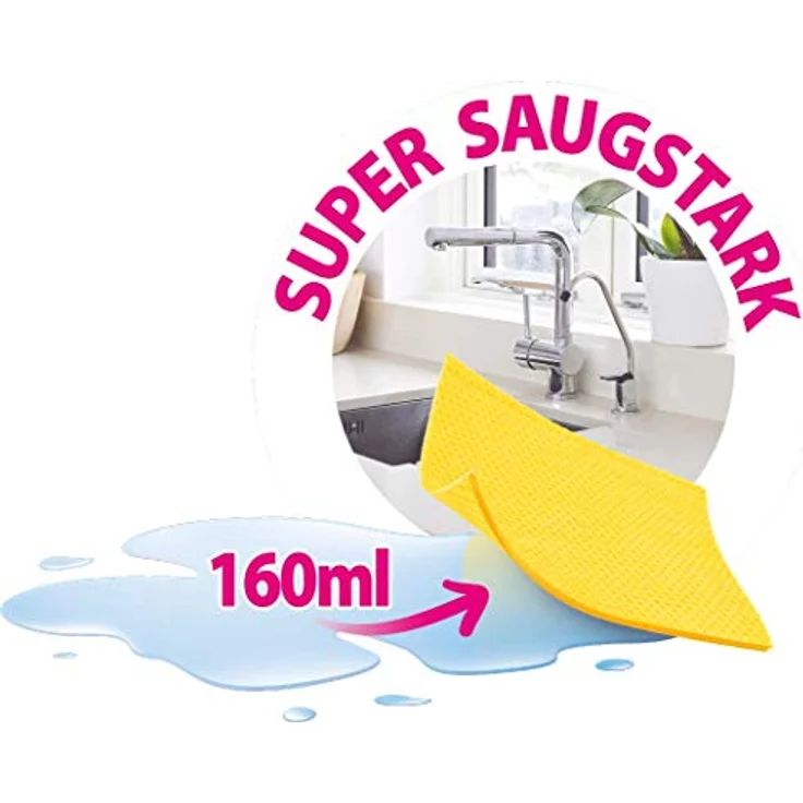 Spontex Schwammtuch Classic Antibac, mit antibakteriellem Schutz für hygienische Reinigung, 1-er pack, (1 x 5 Stück) – Bild 5