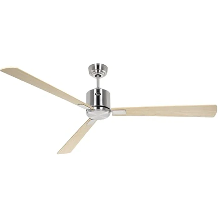 CasaFan ECO NEO III 152 BN-AH/BU, WiFi Deckenventilator mit Fernbedienung, Timer, Chrom (gebürstet), Ahorn/Buche Flügel – Bild 2