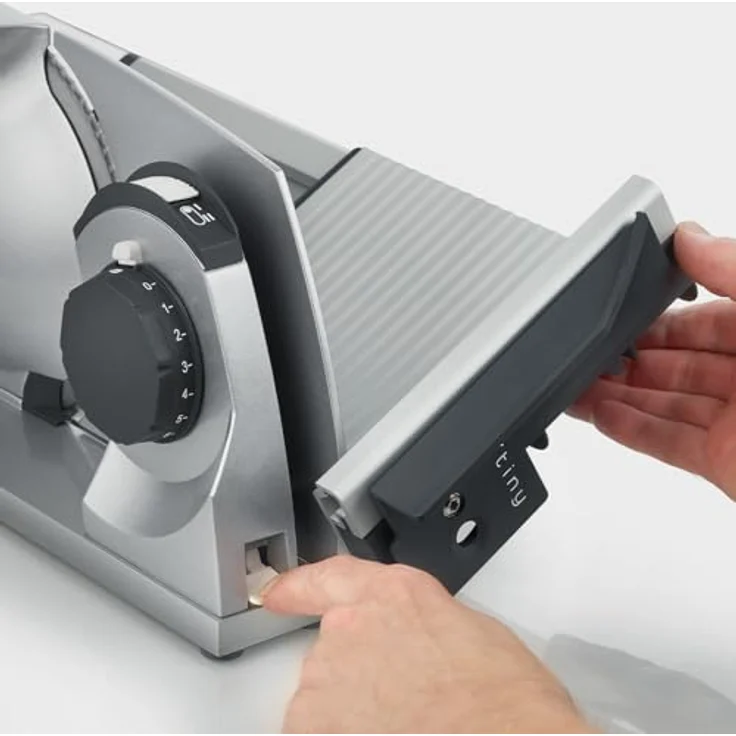 Graef MYtiny Klappallesschneider170W Wellenschliffm. eisenglimmergrau, Aufschnittmaschine, Silber – Bild 5