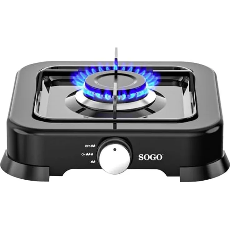 Sogo COC-SS-10233, Gaskochfeld mit 2200 Watt Leistung, schwarz