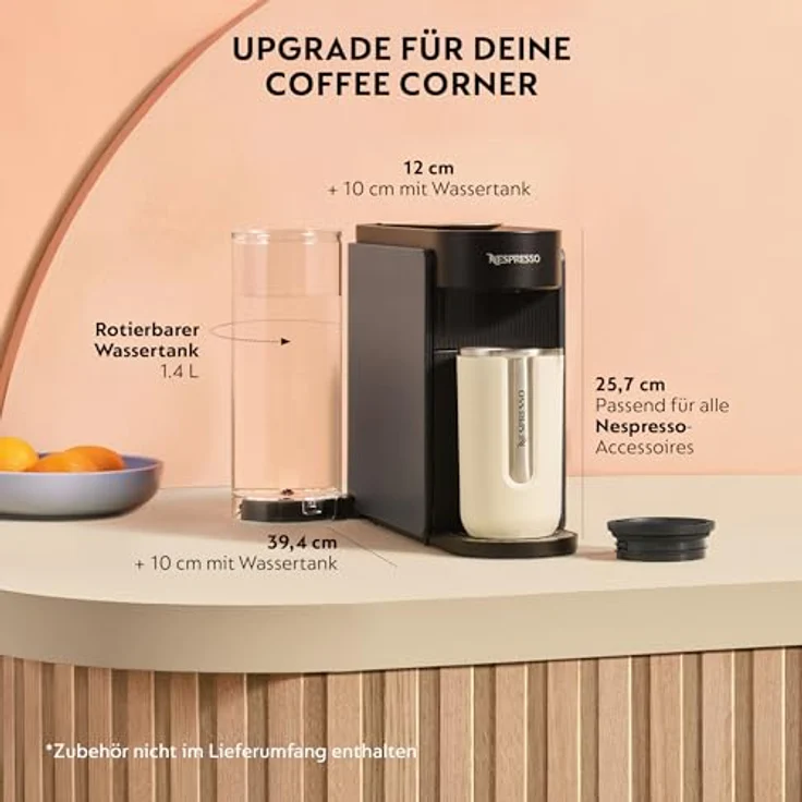 NESPRESSO Vertuo Up ENV200.GY, Kapselmaschine mit 3 Sek. Aufheizzeit, Centrifusion-Technologie, 40 Sorten in 5 Größen, Coffee Creations-Modus, graue Farbe – Bild 5