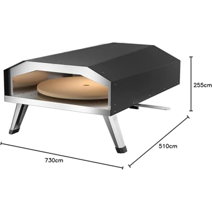 Toboli Gas Pizzaofen mit Pizzastein Ø330mm mit Drehfunktion, tragbar für Garten und Outdoor, Edelstahl 430 – Bild 10