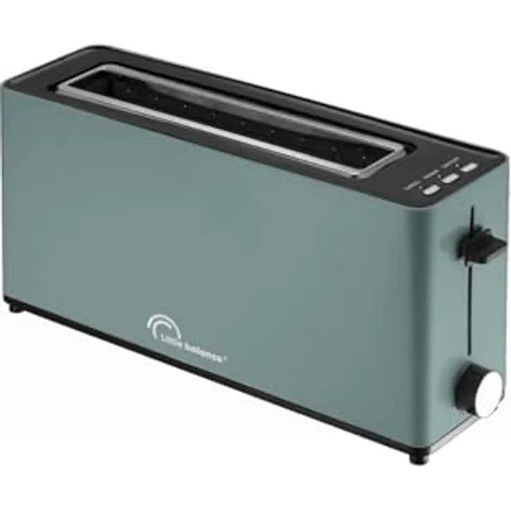 LITTLE BALANCE 8830 Happy Toast, Toaster mit langem Schlitz für Baguette, smaragdgrün, 900 W, 7 Thermostatpositionen, Auftaufunktion, abnehmbarer Krümelbehälter – Bild 1
