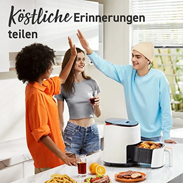 COSORI Lite Heissluftfritteuse 3.8L, voreingestelltes mehrstufiges Kochen, bis zu 230℃, Smart Steuerung, 1500W, 1-3 Portionen, kostenlos mit Online-Rezepten, Spülmaschinenfest, Weiß – Bild 3