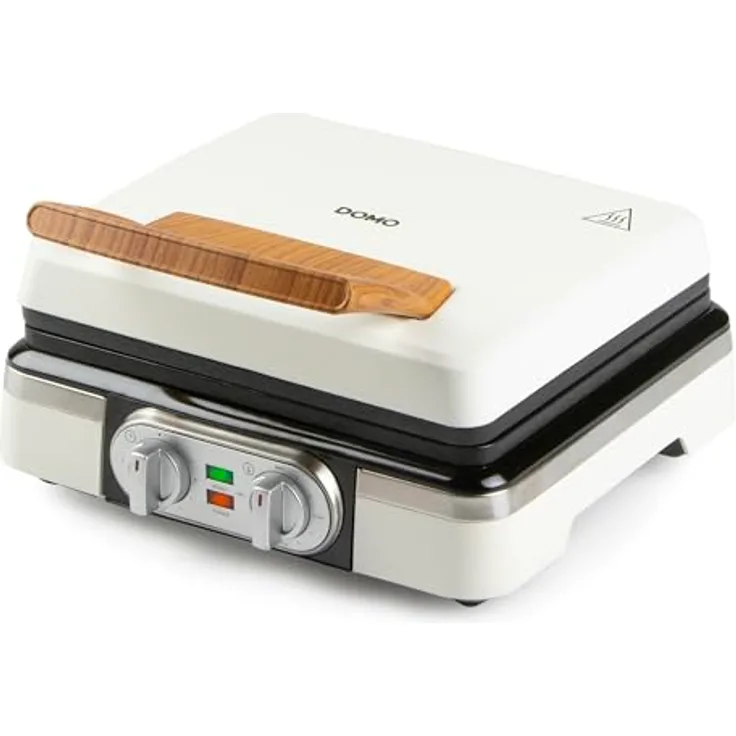 OTTO DOMO WAFFELEISEN DO9280W, Waffeleisen mit integriertem Timer, Temperaturregler und keramischer Antihaftbeschichtung, Powder White