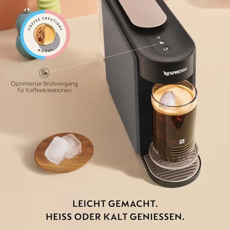 NESPRESSO Vertuo Up ENV200.GY, Kapselmaschine mit 3 Sek. Aufheizzeit, Centrifusion-Technologie, 40 Sorten in 5 Größen, Coffee Creations-Modus, graue Farbe – Bild 3