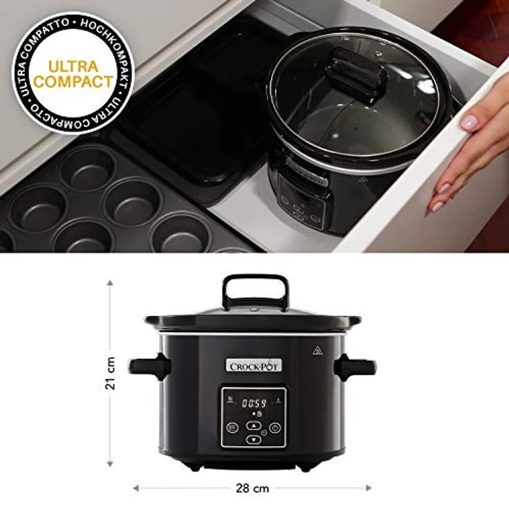 Crockpot CSC061X Crock-Pot Digitaler Schongarer mit 2,4 L Fassungsvermögen, 2.4 liters, schwarz – Bild 6