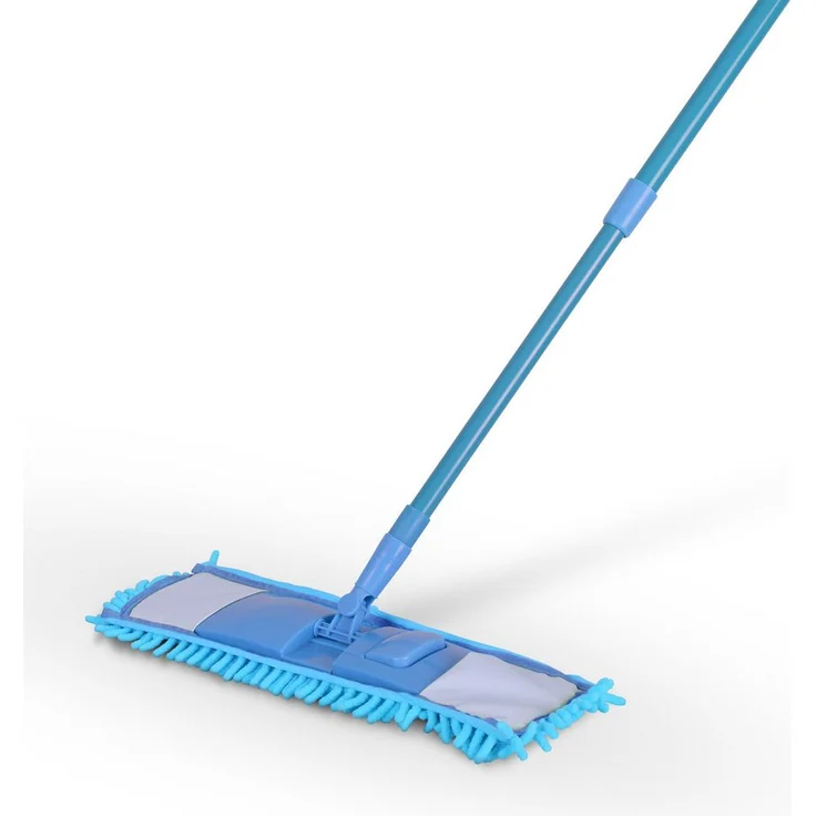 Bestlivings Wischmopp aus Chenille/Mikrovelour mit ausziehbarem Aluminiumstiel (80–130 cm), 360° Drehgelenk und waschbarem Bezug