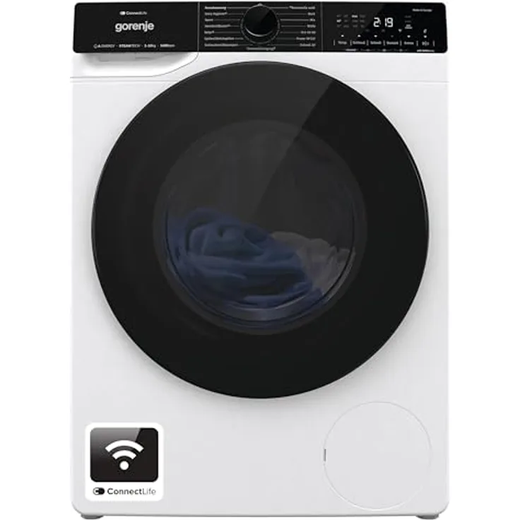 Gorenje WPNA94A1TS Waschmaschine, 9 kg, A Energieeffizienz, ConnectLife, 15 Programme, Nachlegefunktion, AquaStop